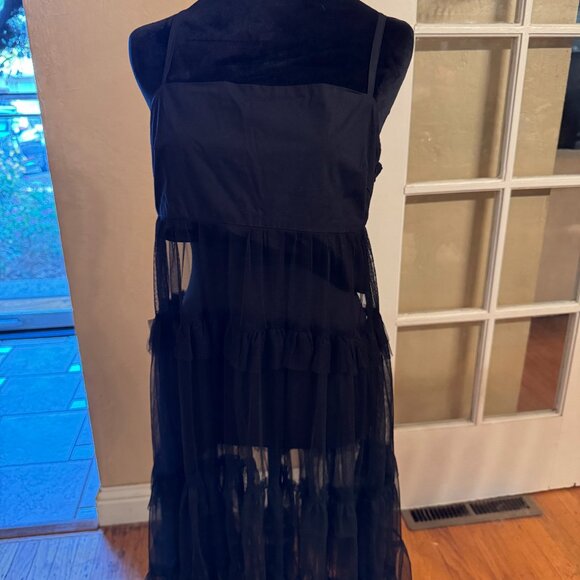 Maeve by Anthropologie Mesh Tulle Sheer Midi Dress - Picture 1 of 8